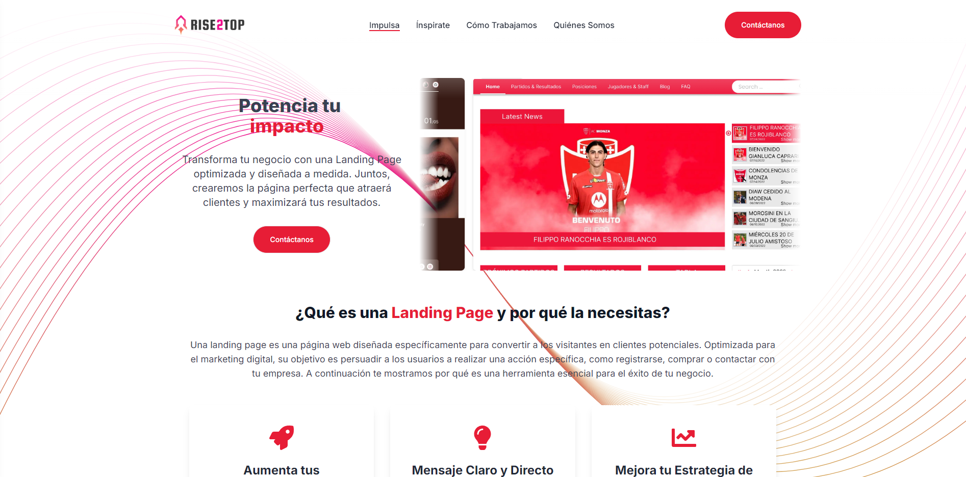 RISE2TOP - Landing Creator WebApp